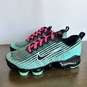 Nike Air VaporMax Flyknit 3 Teal Pink Running Shoes Women’s Size 5.5